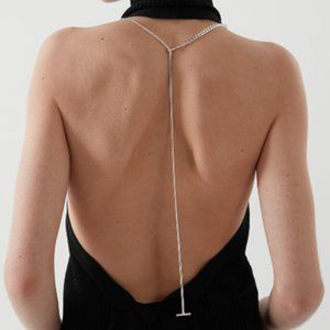 COS Adjustable Layered Silver Necklace